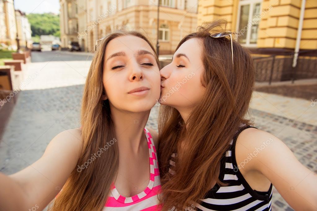 cute amateur girl kissing