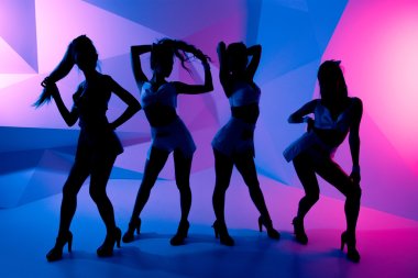 silhouettes of dancing girls clipart