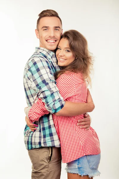 Happy couple in love embracing each other — Stock Photo, Image