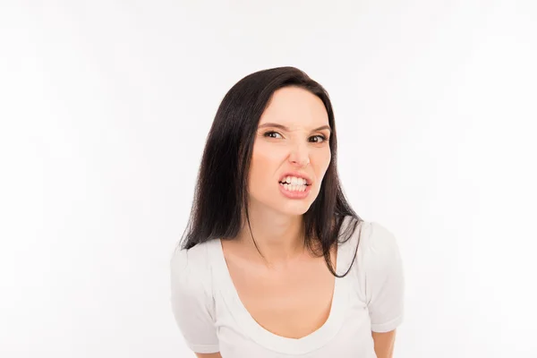 Portret van boos gek meisje — Stockfoto