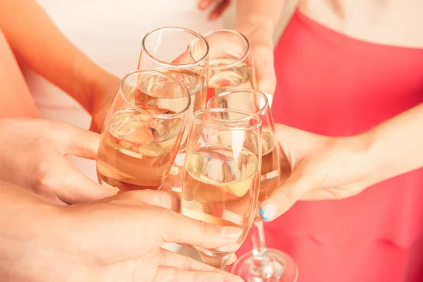 Closeup photo of girls celebrating a bachelorette party — Stock Photo, Image