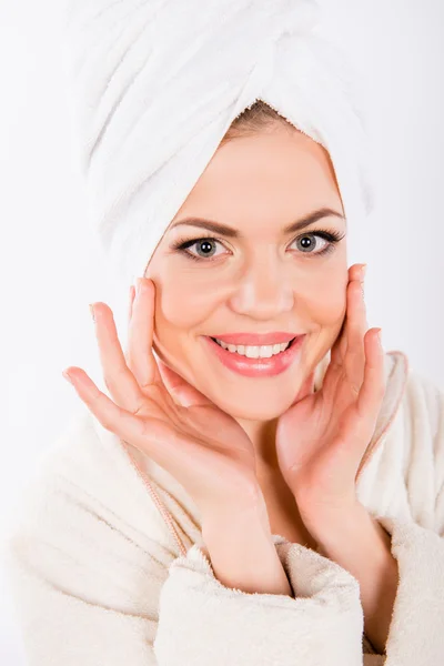 A portrait of pretty cute girl in spa salon — Stock Photo, Image