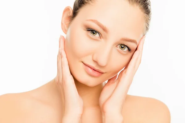 Portrait of young girl cocked her head — Stock Photo, Image