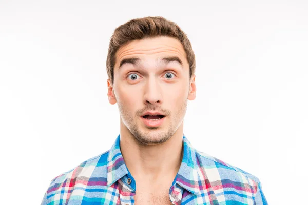 Portrait of a surprised handsome young man — Stock Photo, Image