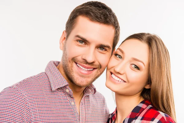 Close up photo of happy couple in love — Stock Photo, Image