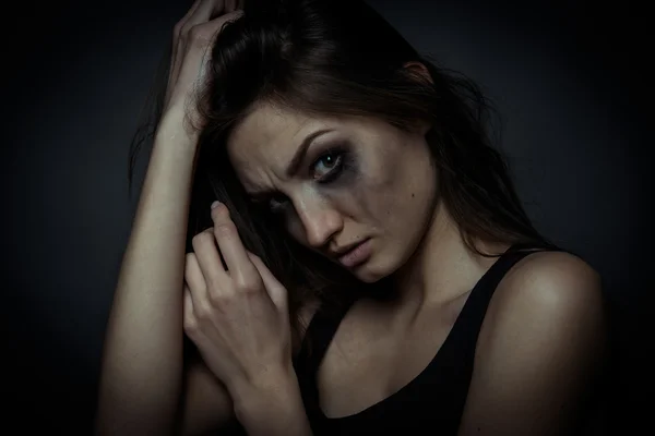 Woman suffering from domestic violence — Stock Photo, Image