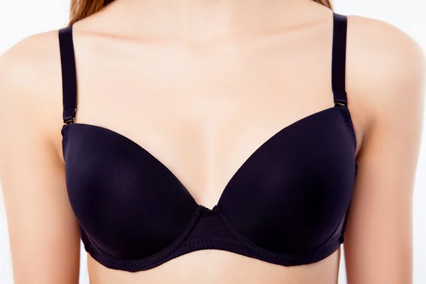 Close up photo of black woman's bra — Stock Photo, Image