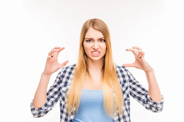 Retrato de chica enojada — Foto de Stock