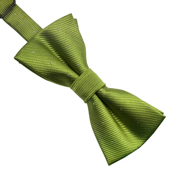 Green Bow Tie Isolated White Background Men Accessory Wedding Ceremony — Stockfoto