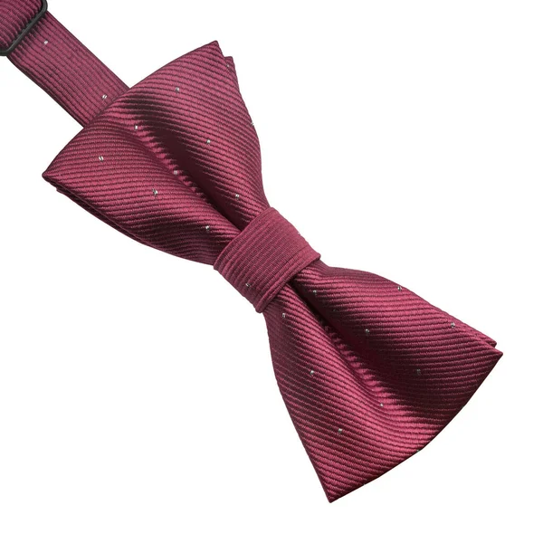 Dark Pink Bow Tie Isolated White Background Men Accessory Wedding — Stock Photo, Image