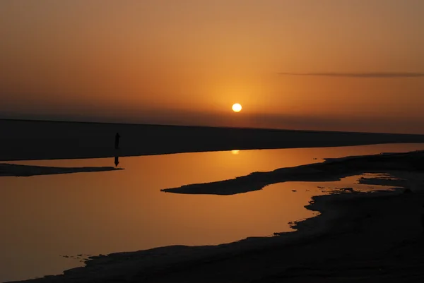 Έρημο ήλιο πάνω από τη Σαχάρα — Φωτογραφία Αρχείου