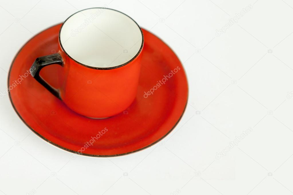 Taza de cafe roja