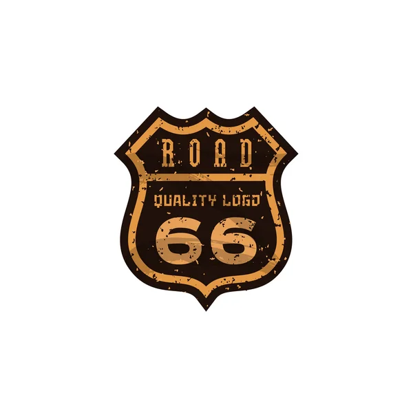 Road sign, Highway 66, high-quality brand-name brand logo vector graphics, illustration flat.