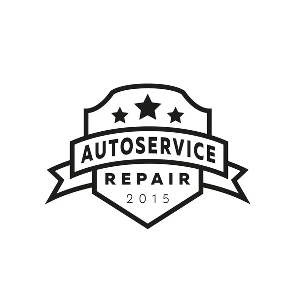 Service Auto Repair, vapensköld sköld, hammare, hjul logotyp skylt Flat Star. — Stock vektor