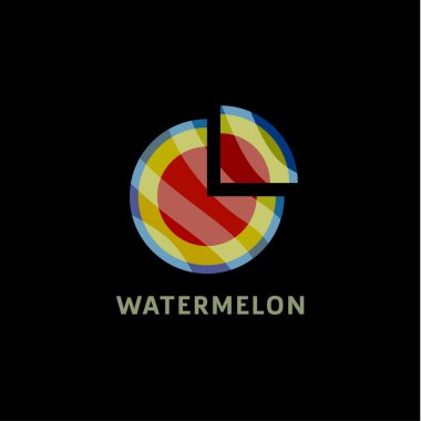 Üçgen bir parça ile düz stil içine karpuz kesmek