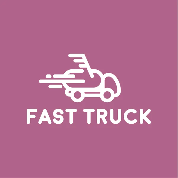 Velocidad del camión de bombeo, estilo lineal con el letrero de contorno de bucle para la entrega y el transporte de mercancías de las empresas — Vector de stock