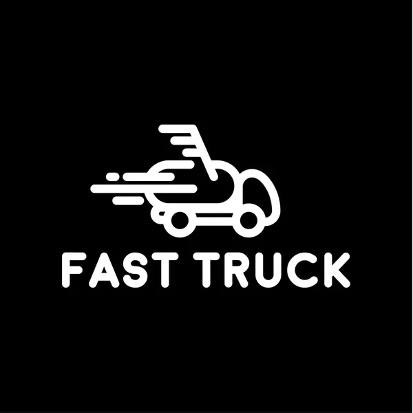 Pędzi truck prędkości, liniowy stylu z pętli zarys znak companys dostaw i transportu towarów — Wektor stockowy