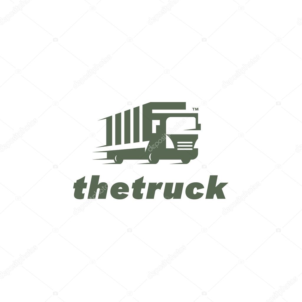 Truck vector sign for the trend of transport and delivery