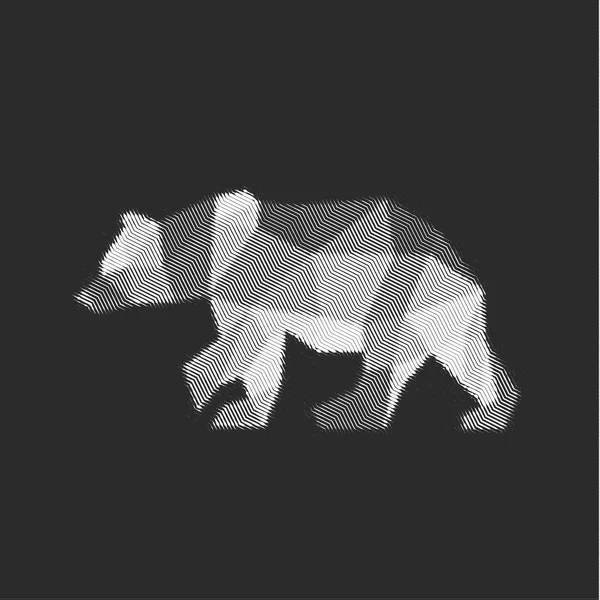 Bear polygon animals engraved fully vector graphics — Stock Vector