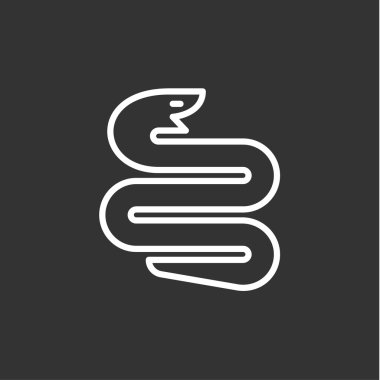 Bir doğrusal eğilim düz stil logosu illüstrasyon ile yılan