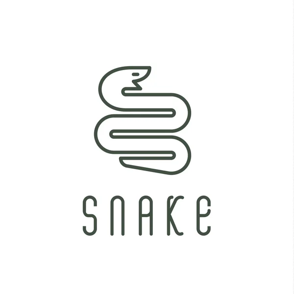 Serpiente con una tendencia lineal logotipo de estilo plano ilustración — Vector de stock