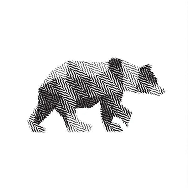 Niedźwiedź wielokąt zwierząt grawerowane pełni grafiki wektorowej — Wektor stockowy