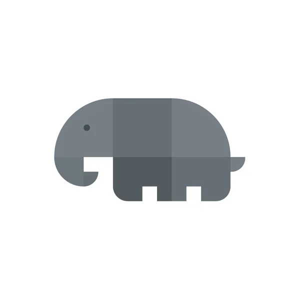 Ilustração do logotipo geométrico do elefante tirada das praças com estilo plano — Vetor de Stock