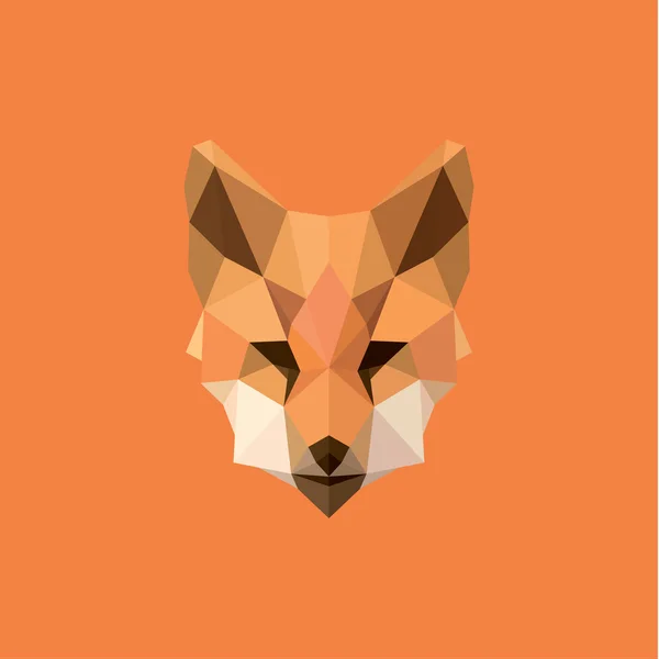 Orange Fox head Polygon Design style f современные тенденции логотипа первоначальных представлений, качество края — стоковый вектор