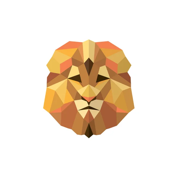Lion crinière orange dorée bas style poly de design moderne illustration vectorielle — Image vectorielle