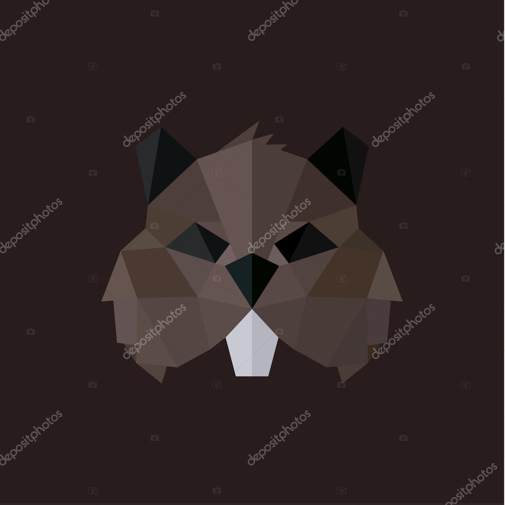 Beaver illustration logos modern styles polygonal flat for design an animal with teeth art