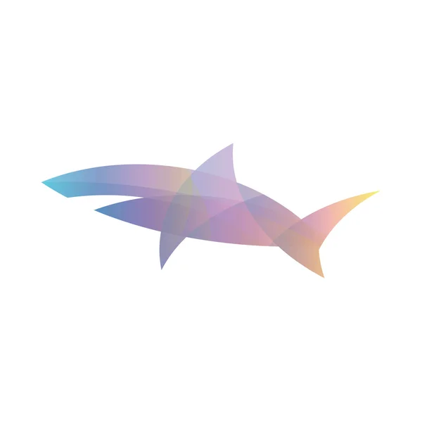 Кольоровий градієнт акули накладання Векторні ілюстрації Логотип сучасних тенденцій — стоковий вектор