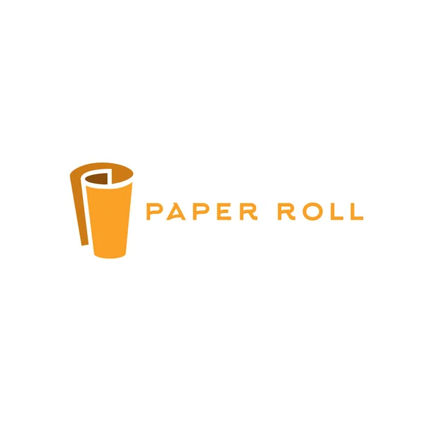 Papel rolo ilustração logotipo sinal estilo plano, ícones modernos — Vetor de Stock