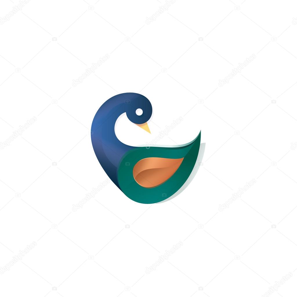 Duck modern logo vector illustration design on a white background art