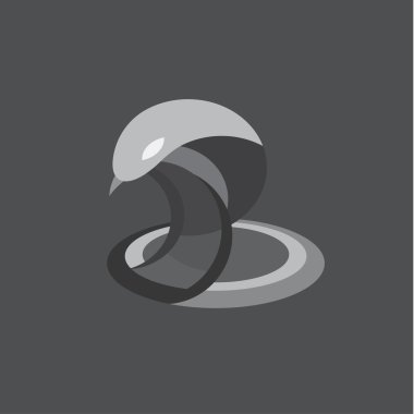 Kobra yılan vektör çizim sürüngen düz geometrik inşaat modern tasarım üzerinde