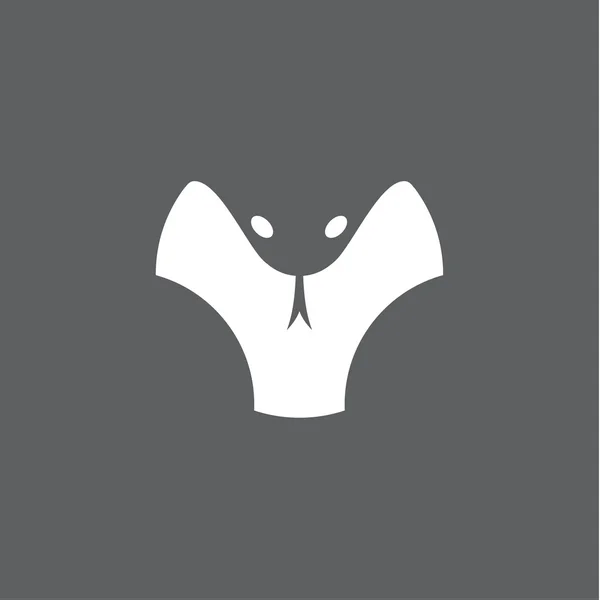 Cobra ícone abstrato com espaço negativo logotipo estilo vetor cobra plana —  Vetores de Stock
