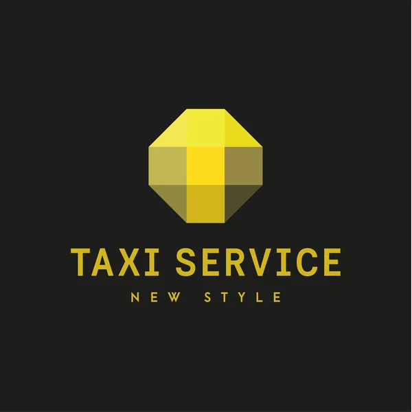 Sinal de Logos Serviço de Táxi Ilustração geométrica abstrata moderna Plano no minimalismo — Vetor de Stock
