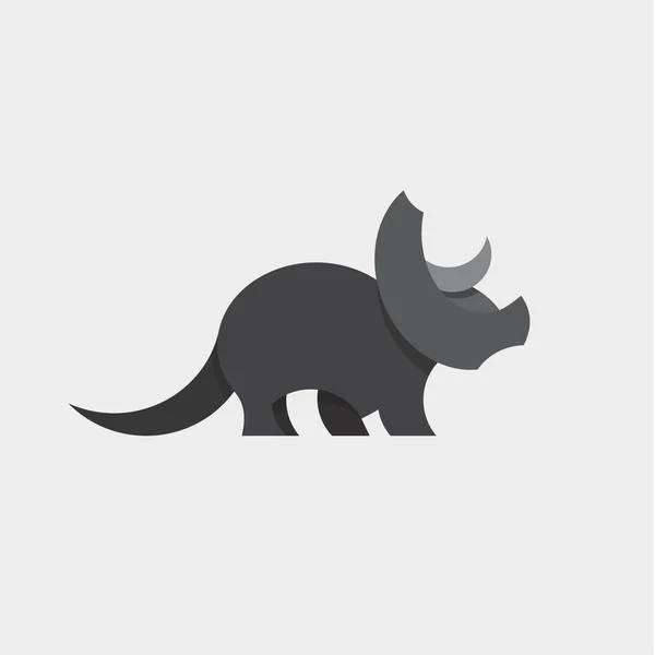 Dinosaurus Triceratops dieren Design illustratie Graphics, vlakke stijl kunst — Stockvector