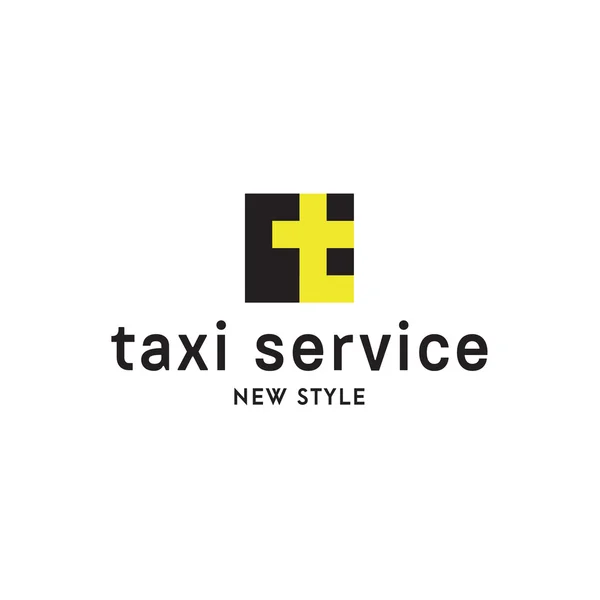 Ταξί υπηρεσία λογότυπα υπογράφουν αφηρημένες γεωμετρική απεικόνιση μοντέρνο διαμέρισμα στο μινιμαλισμό — Διανυσματικό Αρχείο
