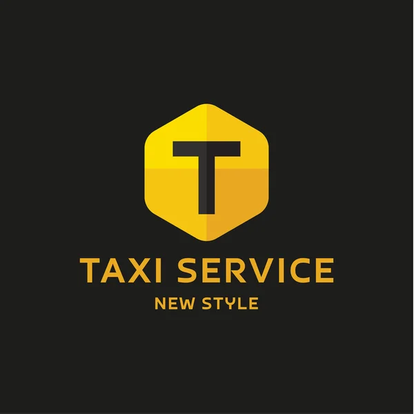 Taxi Servicio Logotipos signo Abstracto geométrico Ilustración moderno Piso en minimalismo — Vector de stock