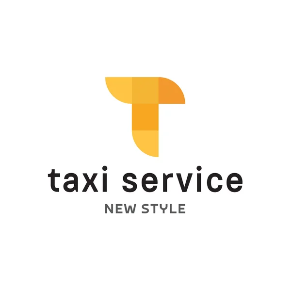 Illustration géométrique abstraite Service de taxi Logos signe moderne Appartement dans le minimalisme — Image vectorielle