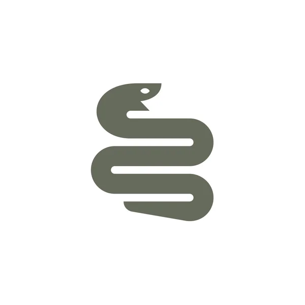 Икона змеи в современном, минималистском стиле плоский векторный логотип тенденции — стоковый вектор