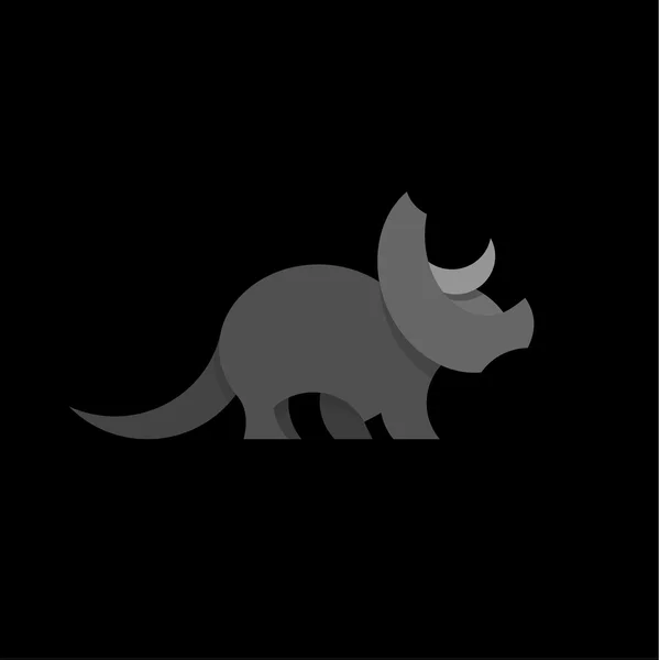 動物デザイン トリケラトプス恐竜イラスト グラフィックとフラット スタイル — ストックベクタ