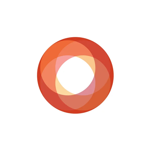 Sphère illustration abstraite d'une boule orange flamboyante logo superposition — Image vectorielle