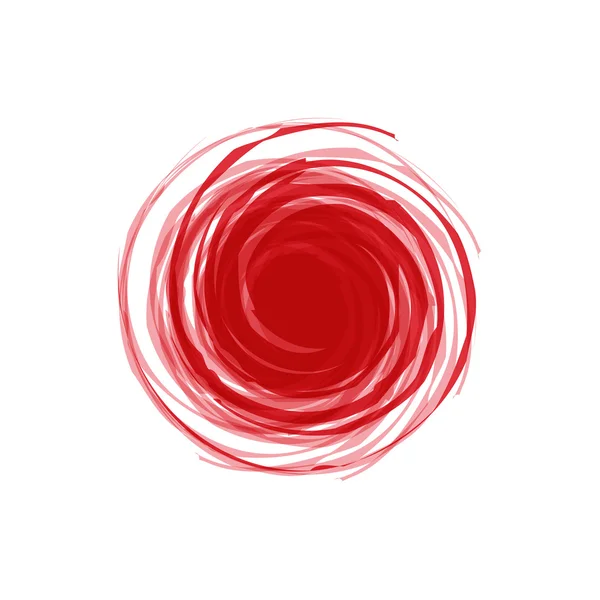 Ilustração abstrata espiral torcida de vermelho no fundo — Vetor de Stock