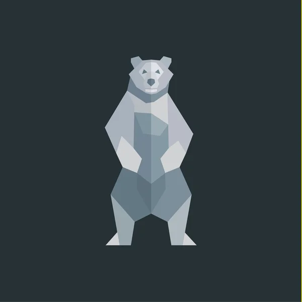 Niedźwiedź jest biały na tle płaskie wielokąty poli niskiej jakości projekt ilustracji — Wektor stockowy