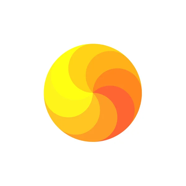Alcance arco iris en tonos de naranja, espiral remolino ilustración — Vector de stock