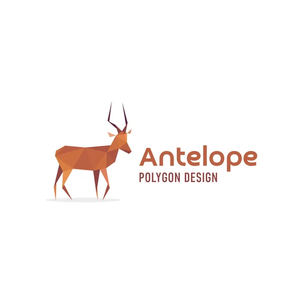 Antelope Africano isolado, enfrenta polígonos estilo animal de design em baixo poli — Vetor de Stock