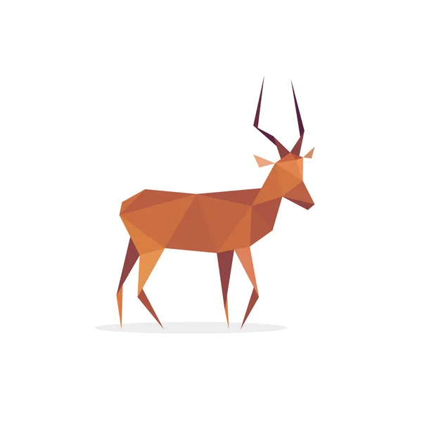 羚羊非洲分离，面临着低多边形的多边形风格徽标设计动物 — 图库矢量图片