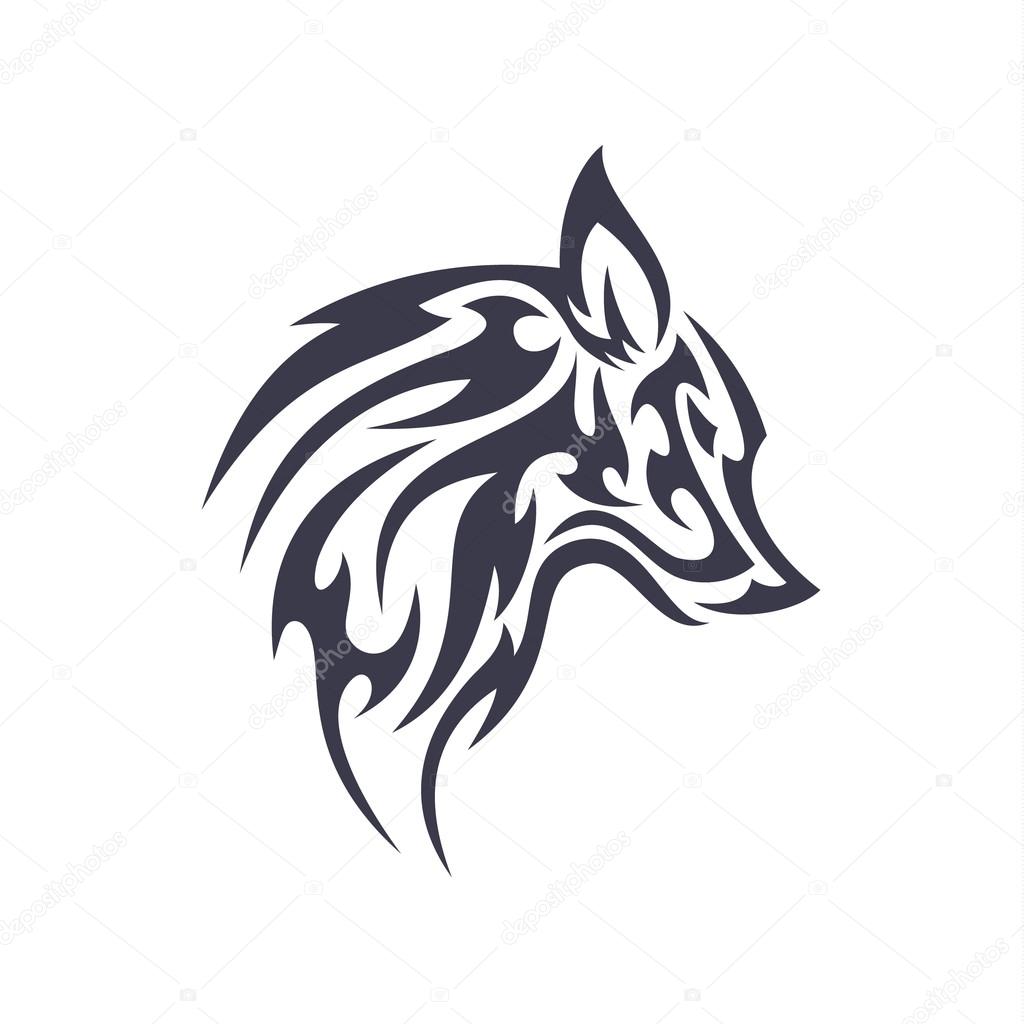 Tattoo wolf animal vector logo for unique modern business sign isolated illustrations art