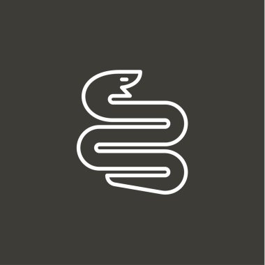 Minimalist günlük geometrik şekil işareti şekil bükülmüş yılan sembolü